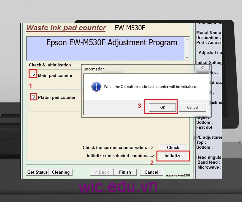 Phần mềm Reset máy in Epson EW-M530F