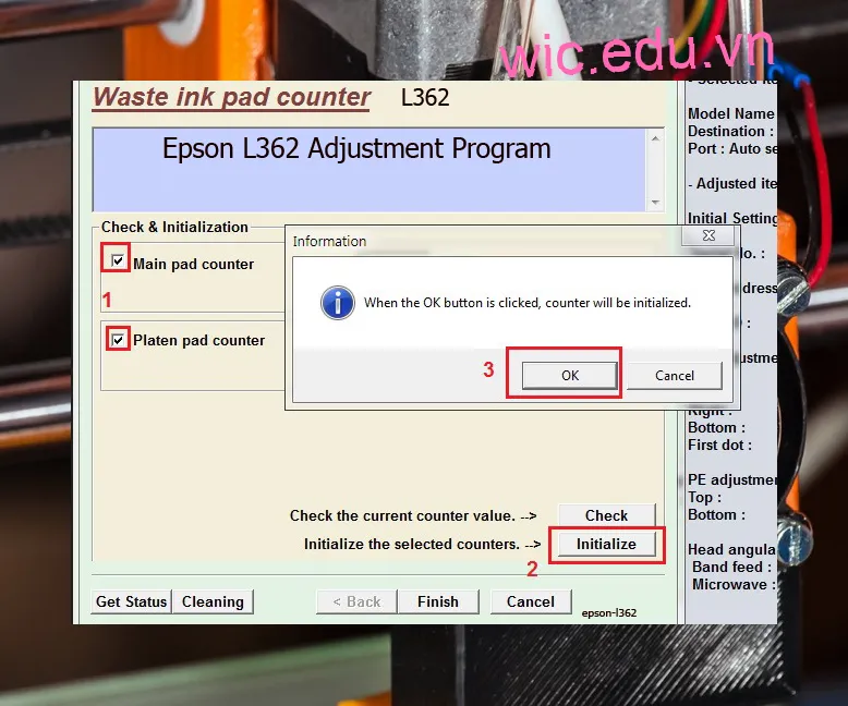 Phần mềm Reset máy in Epson L362