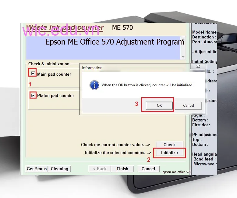 Phần mềm Reset máy in Epson ME Office 570