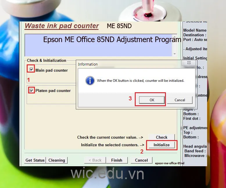 Phần mềm Reset máy in Epson ME Office 85ND