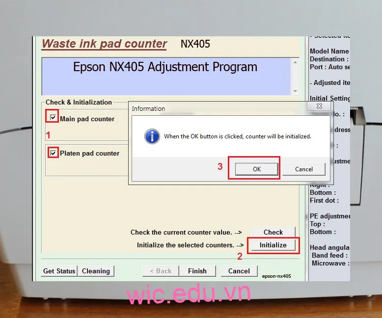 Phần mềm Reset máy in Epson NX405