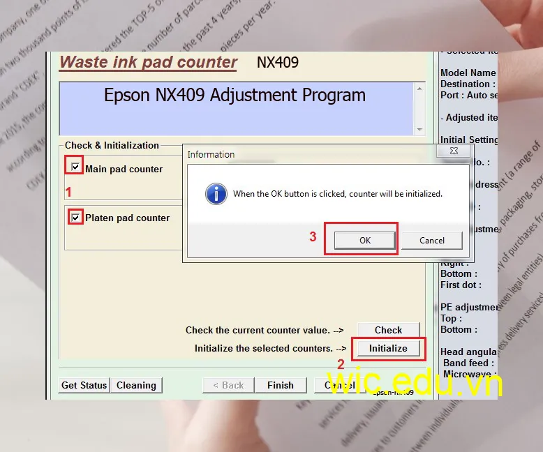 Phần mềm Reset máy in Epson NX409