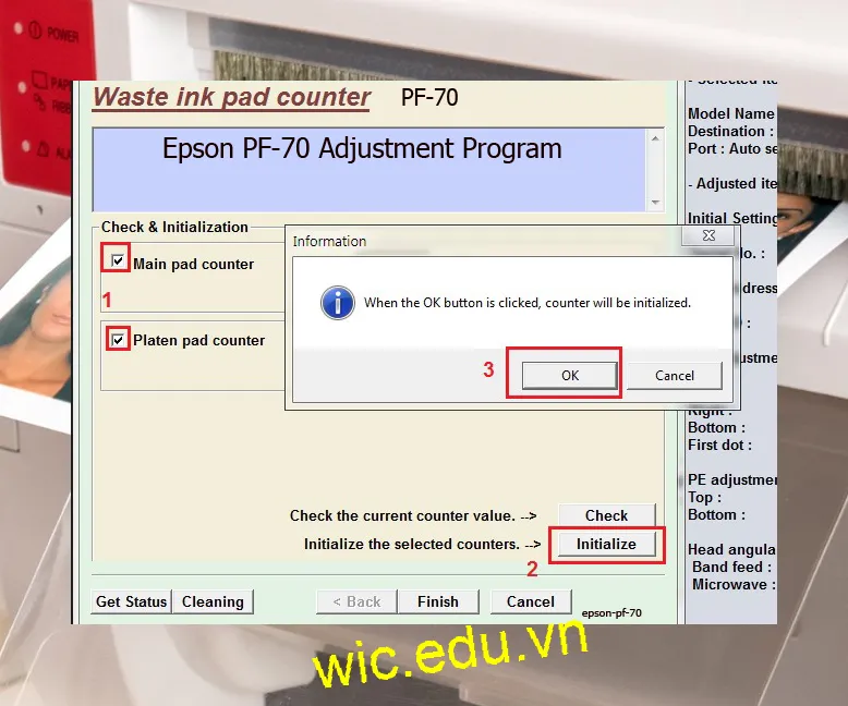 Phần mềm Reset máy in Epson PF-70