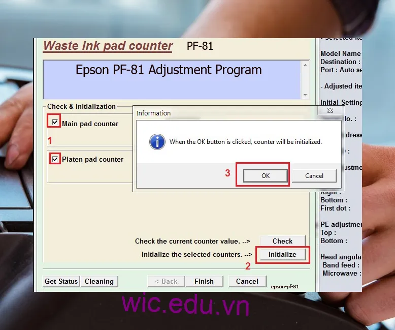 Phần mềm Reset máy in Epson PF-81