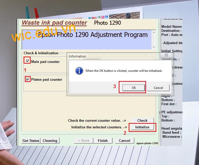 Phần mềm Reset máy in Epson Photo 1290