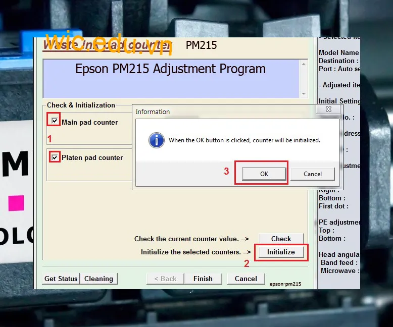 Phần mềm Reset máy in Epson PM215