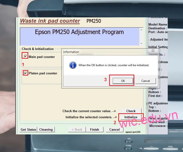 Phần mềm Reset máy in Epson PM250