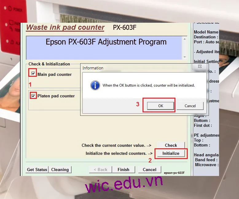 Phần mềm Reset máy in Epson PX-603F