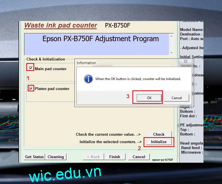 Phần mềm Reset máy in Epson PX-B750F