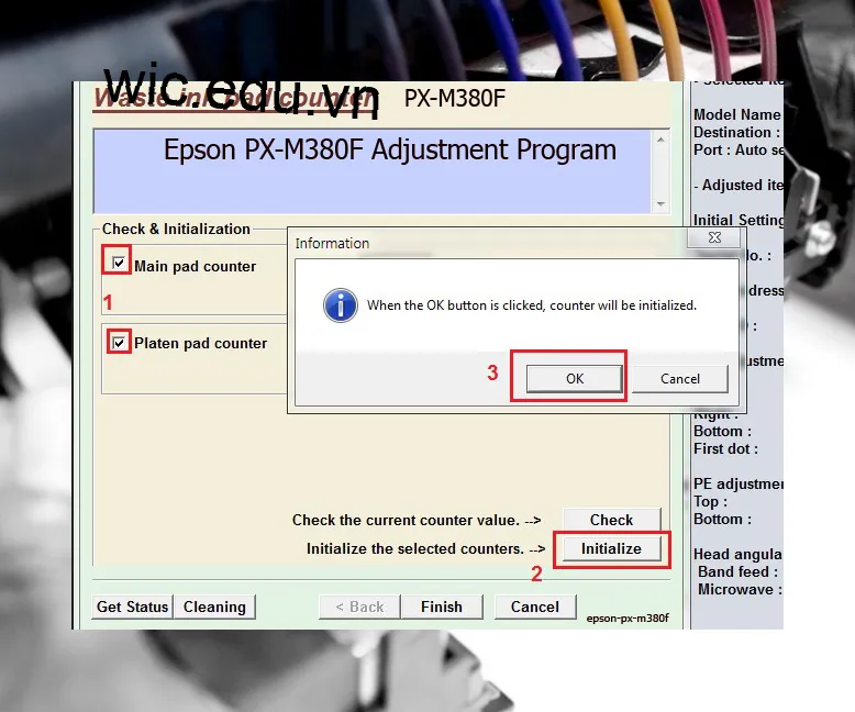 Phần mềm Reset máy in Epson PX-M380F