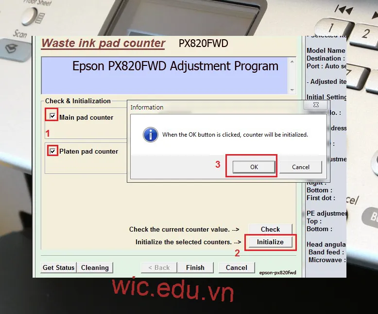 Phần mềm Reset máy in Epson PX820FWD