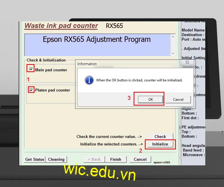 Phần mềm Reset máy in Epson RX565