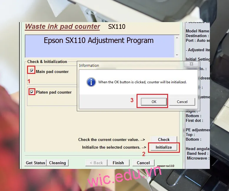 Phần mềm Reset máy in Epson SX110