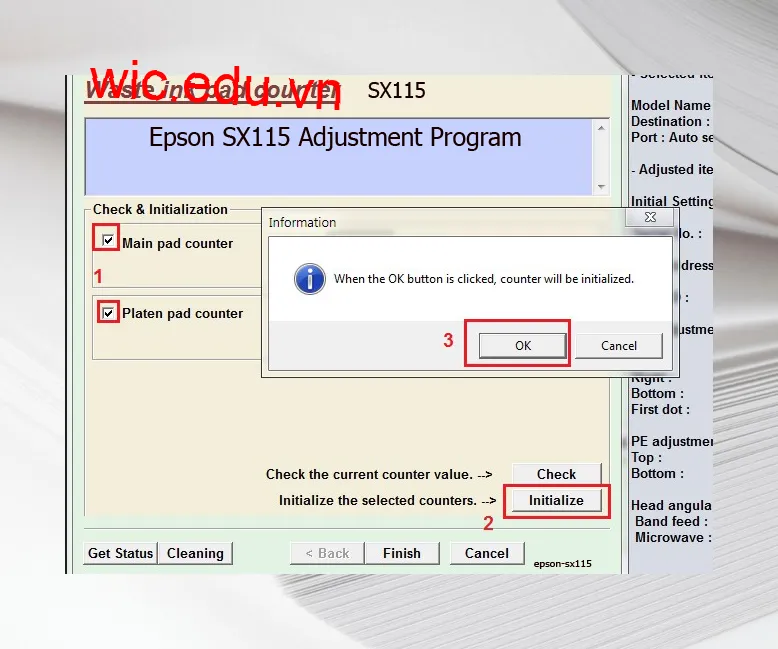 Phần mềm Reset máy in Epson SX115