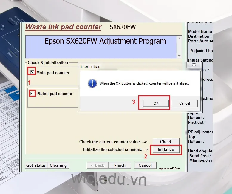 Phần mềm Reset máy in Epson SX620FW