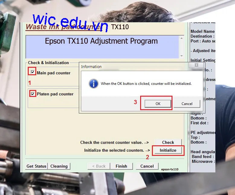 Phần mềm Reset máy in Epson TX110