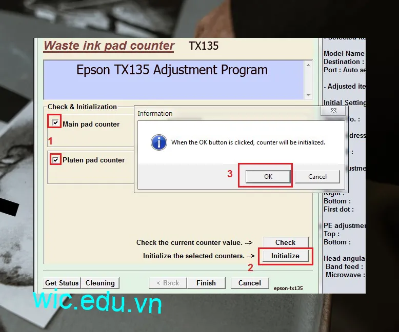 Phần mềm Reset máy in Epson TX135