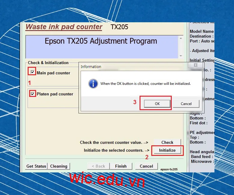 Phần mềm Reset máy in Epson TX205