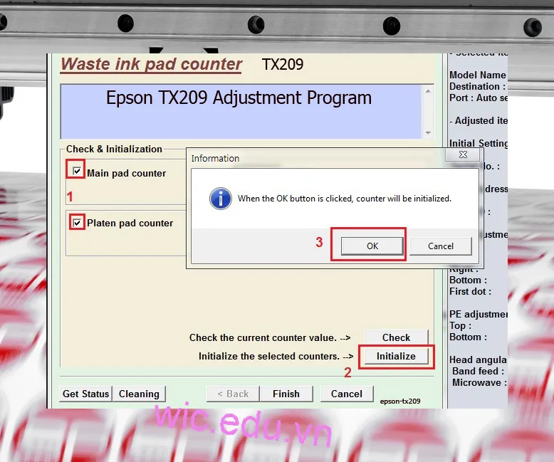 Phần mềm Reset máy in Epson TX209