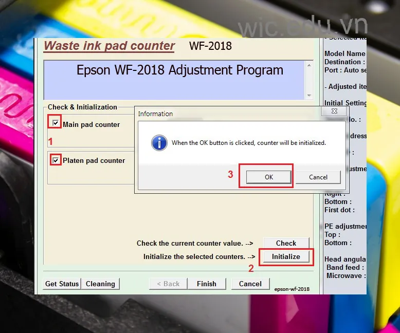 Phần mềm Reset máy in Epson WF-2018