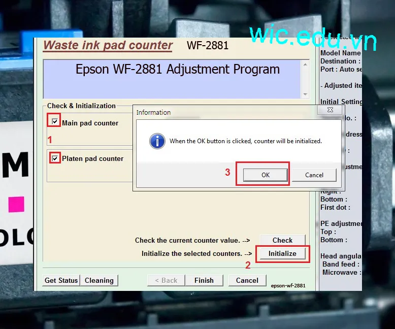 Phần mềm Reset máy in Epson WF-2881