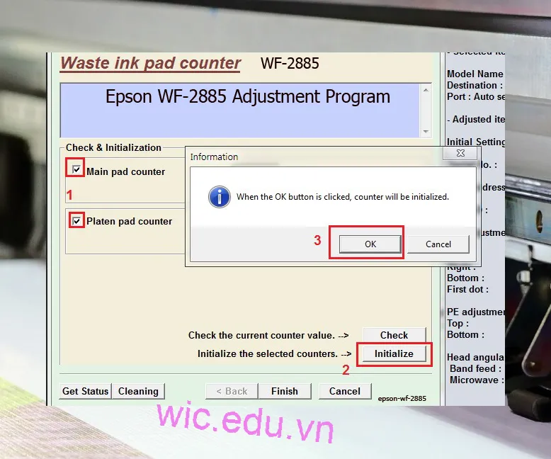 Phần mềm Reset máy in Epson WF-2885