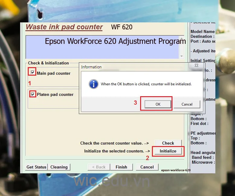 Phần mềm Reset máy in Epson WorkForce 620