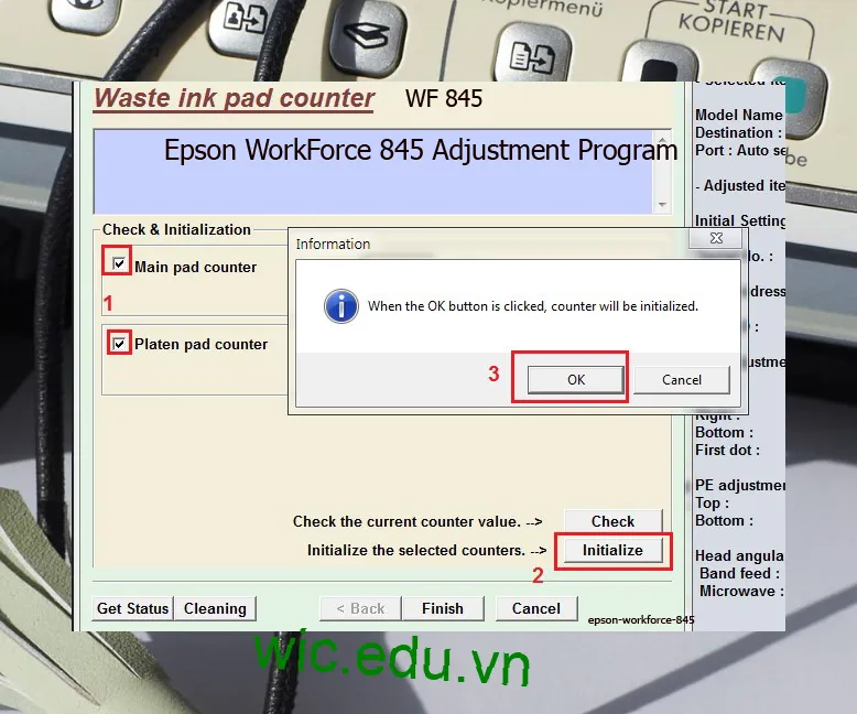 Phần mềm Reset máy in Epson WorkForce 845