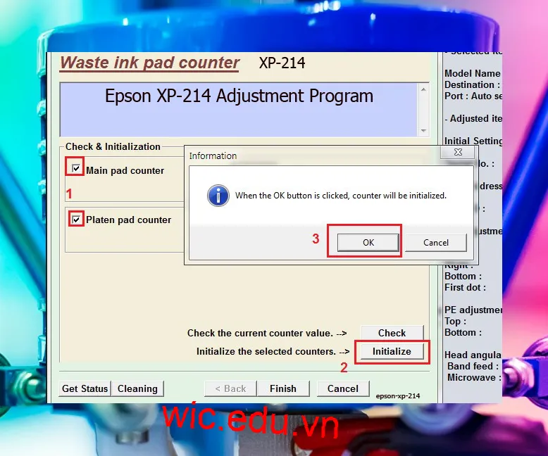 Phần mềm Reset máy in Epson XP-214