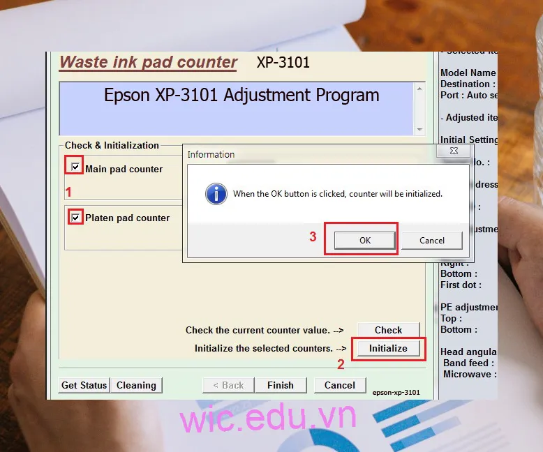 Phần mềm Reset máy in Epson XP-3101