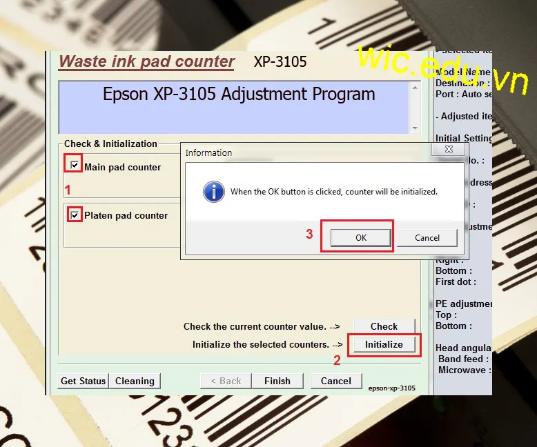 Phần mềm Reset máy in Epson XP-3105