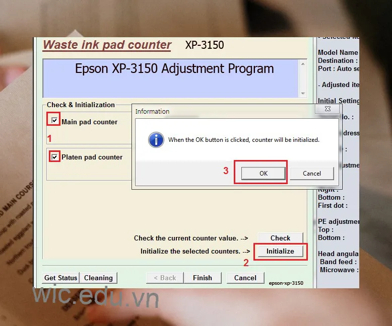 Phần mềm Reset máy in Epson XP-3150