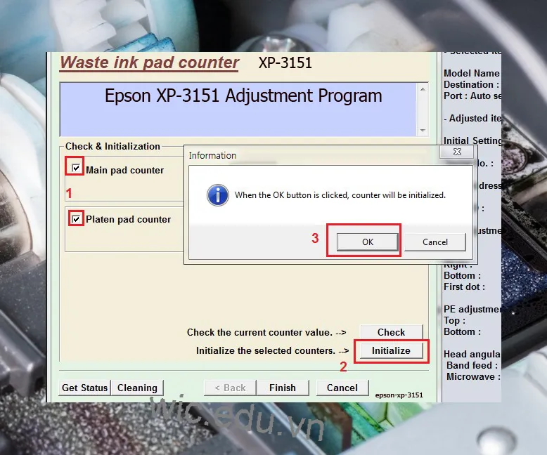 Phần mềm Reset máy in Epson XP-3151