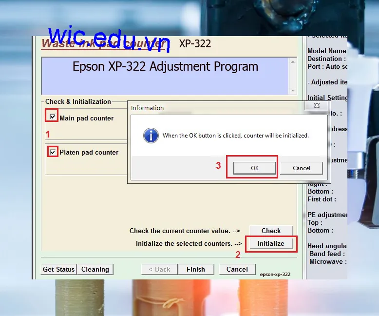 Phần mềm Reset máy in Epson XP-322