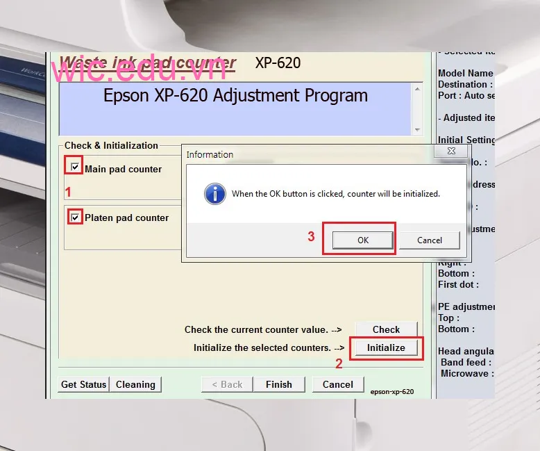 Phần mềm Reset máy in Epson XP-620